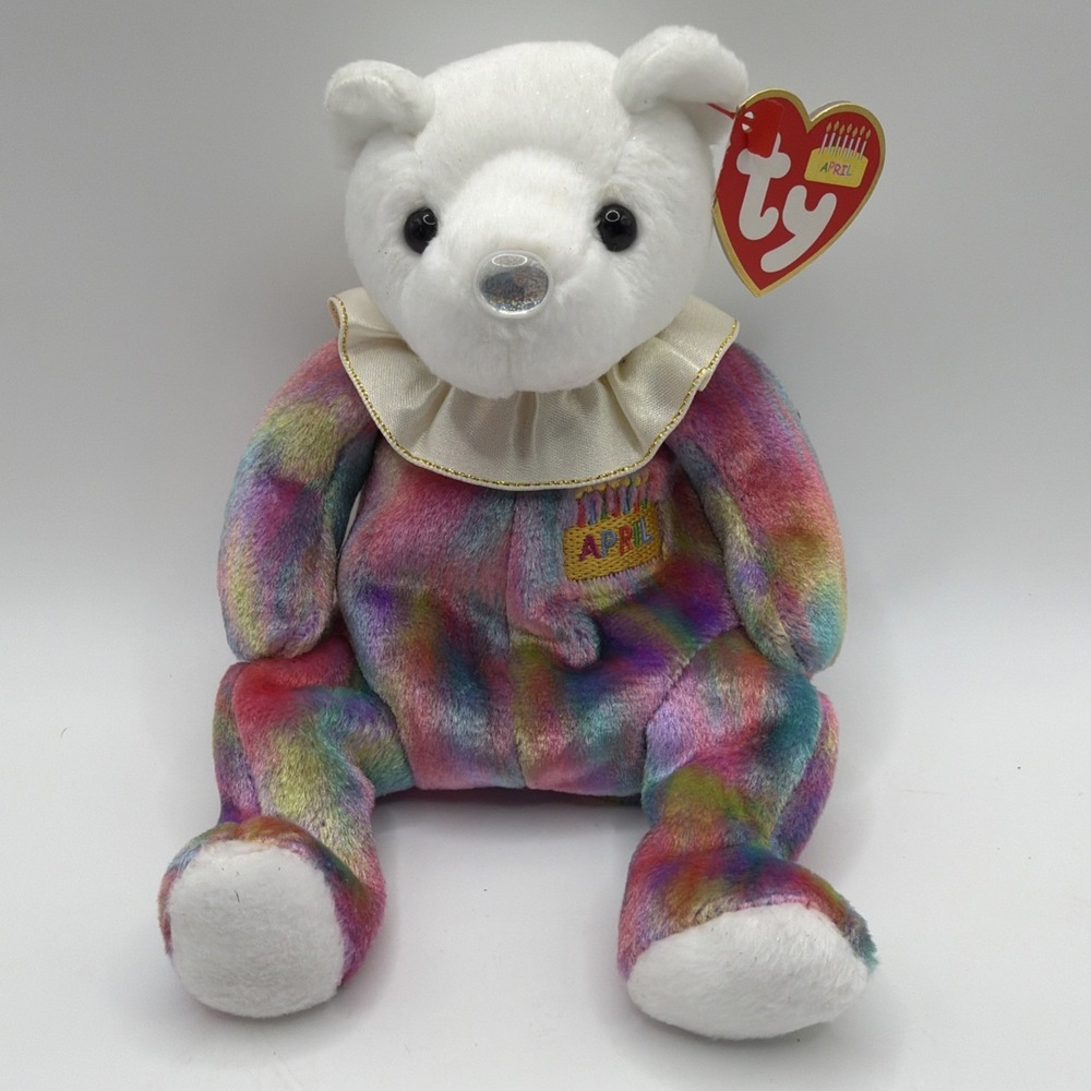 Ty Beanie Baby - APRIL the Birthday Bear (7.5 Inch) NEW MWMTs Stuffed Animal Toy